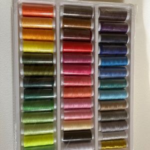 New in box bright and colorful polyester thread, 39 pc, sewing kit